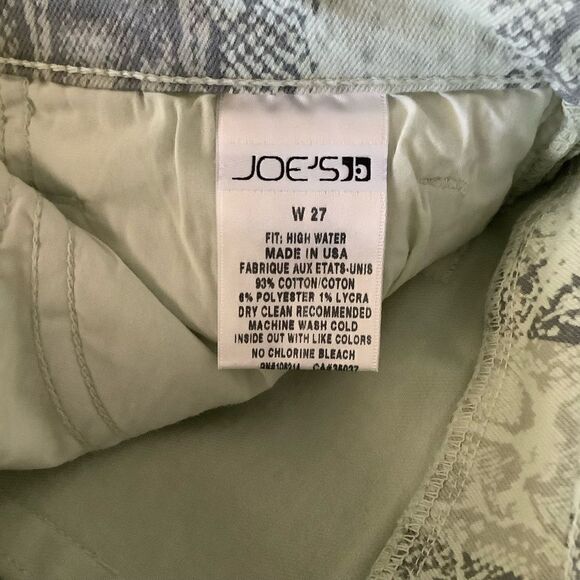 JOE’S “HIGH WATER” SNAKESKIN PRINT ANKLE CROPPED SKINNY JEANS SIZE 27 NWOT - Picture 6 of 8